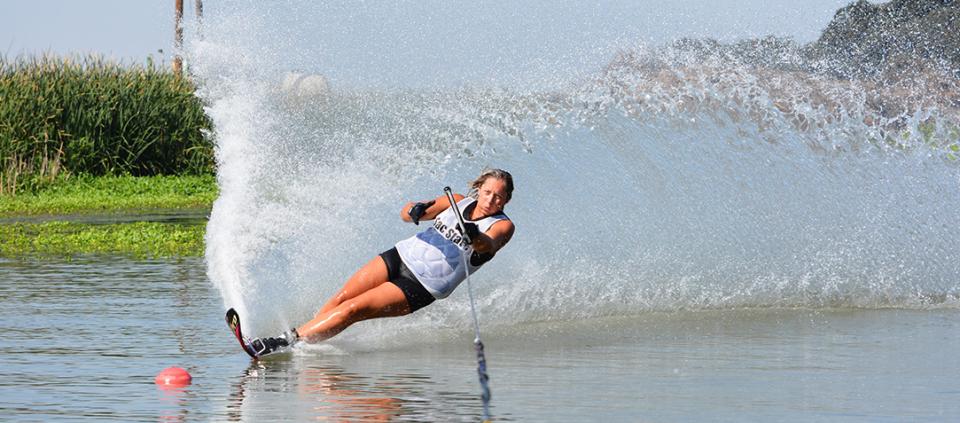 woman wakeboarding