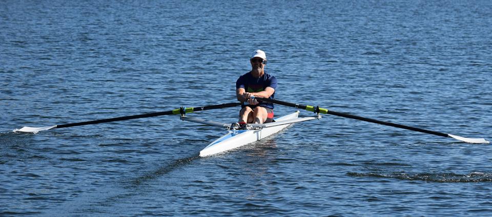 man rowing