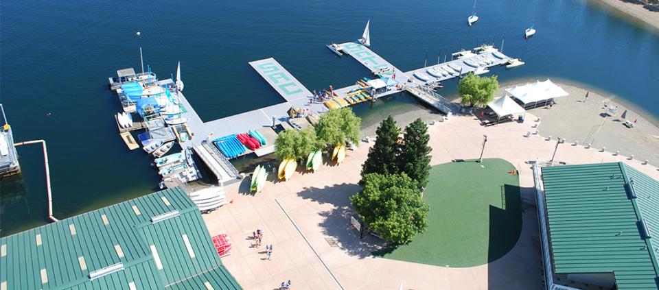 aerial image of aquatic center