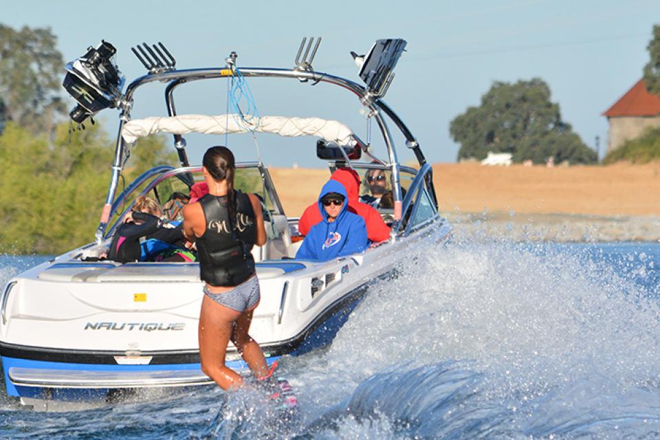 family wakeboarding