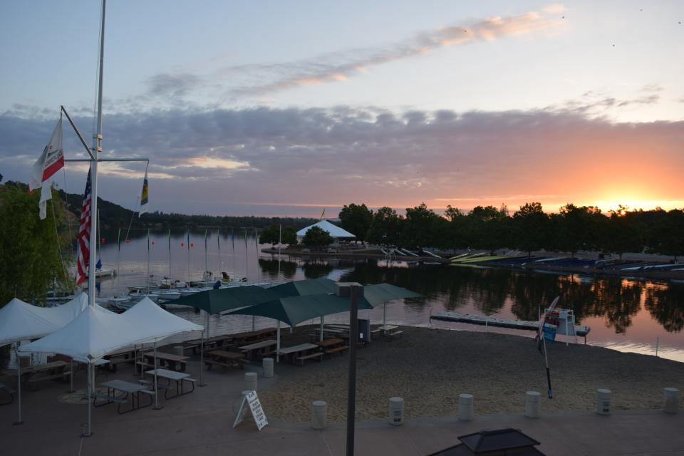 wide shot of aquatic center